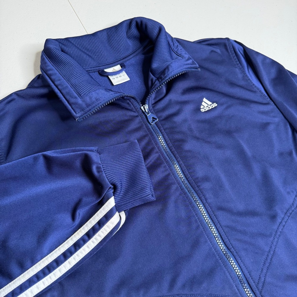 Adidas Mens XL Navy Blue 3-Stripe Full Zip Track Jacket‎ 996002 Vintage Y2K
